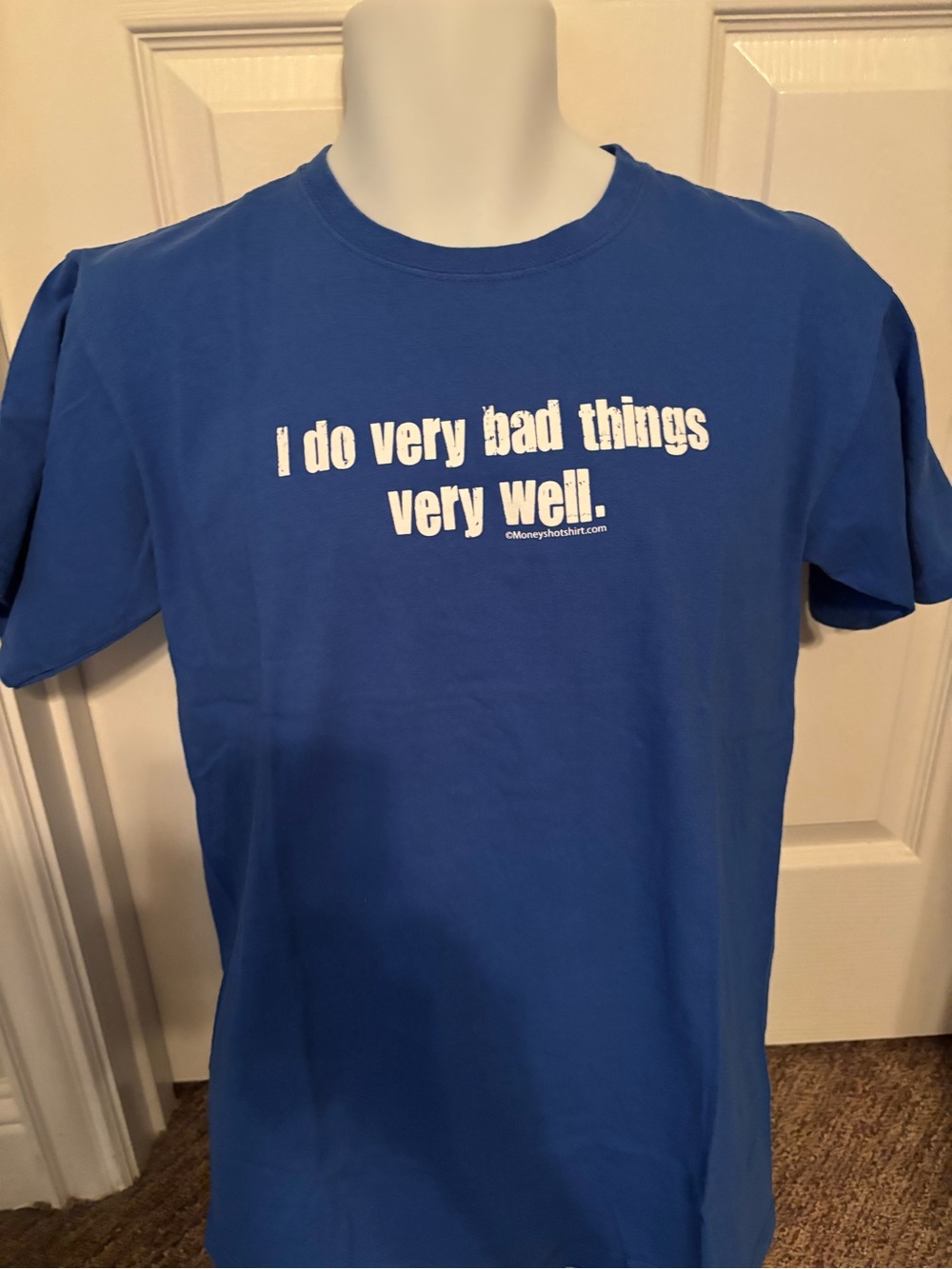 Anvil Royal Blue Crewneck Tee with White Text